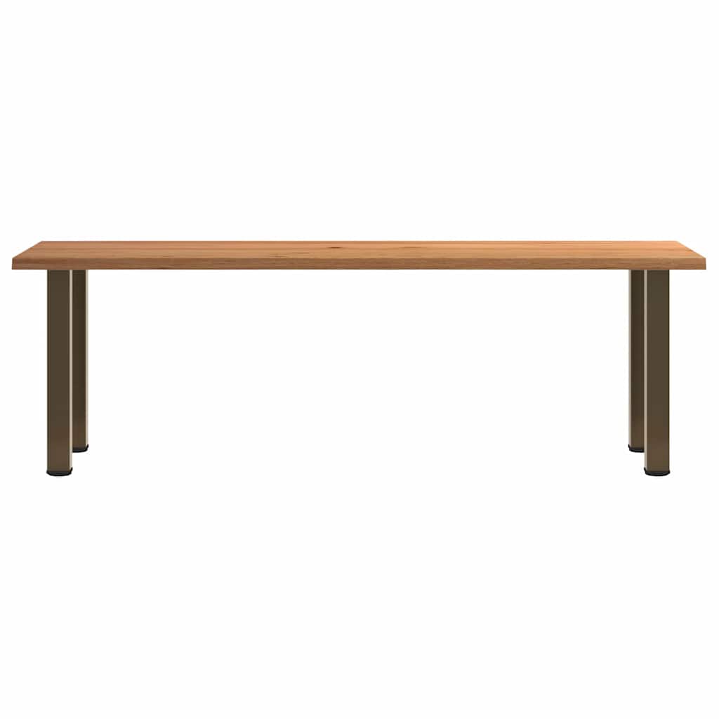 Eettafel met natuurlijke rand 240x80x74 cm massief eikenhout