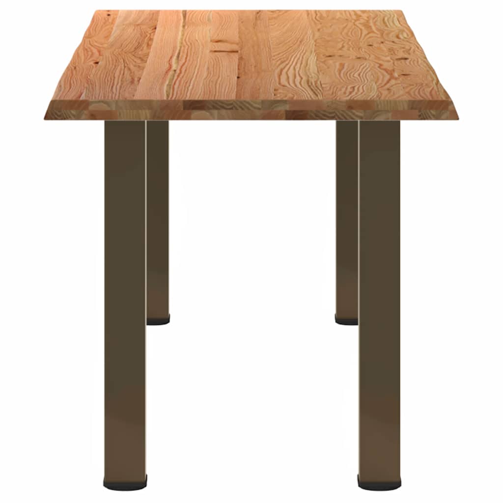 Eettafel met natuurlijke rand 240x80x74 cm massief eikenhout