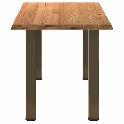 Eettafel met natuurlijke rand 240x80x74 cm massief eikenhout