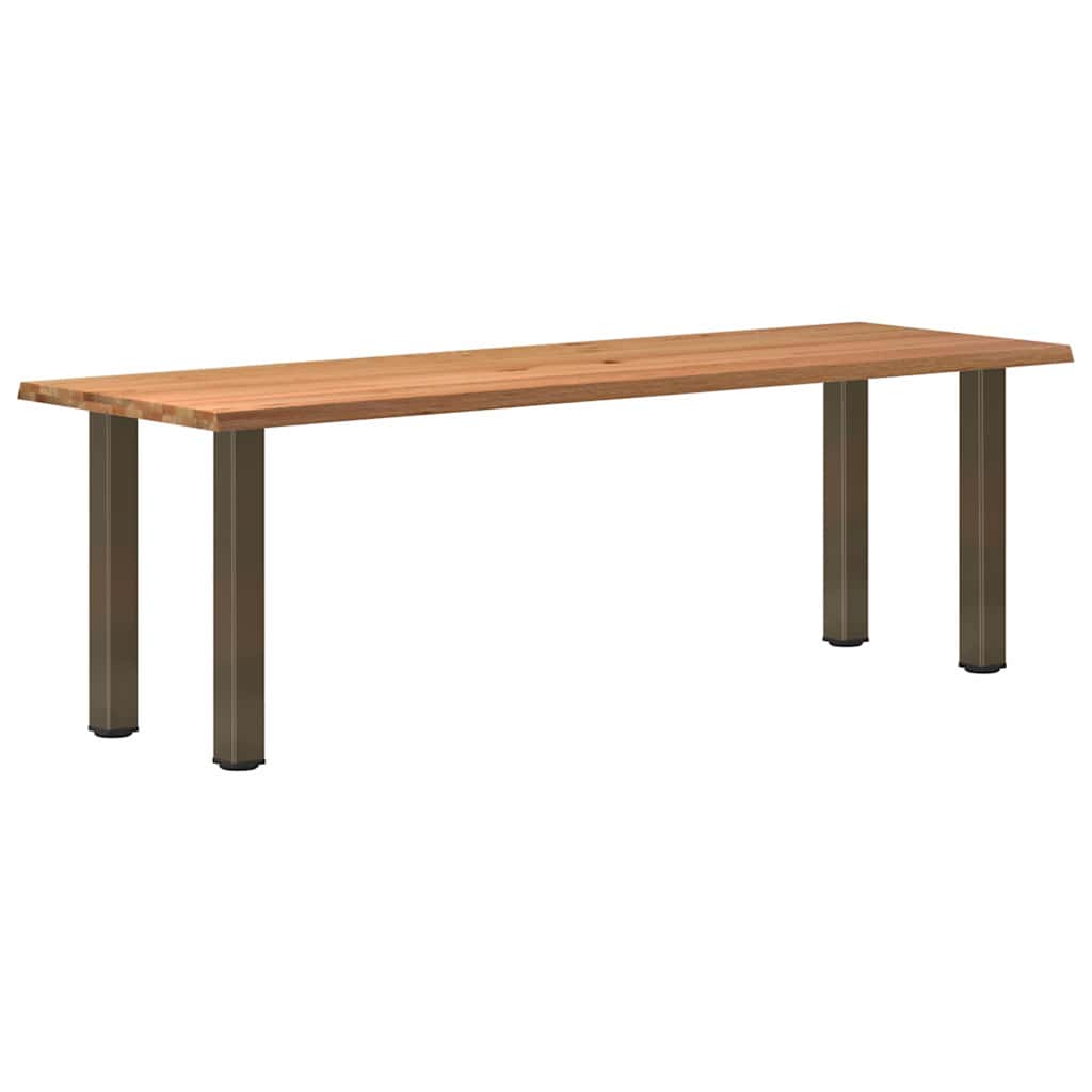 Eettafel met natuurlijke rand 240x80x74 cm massief eikenhout