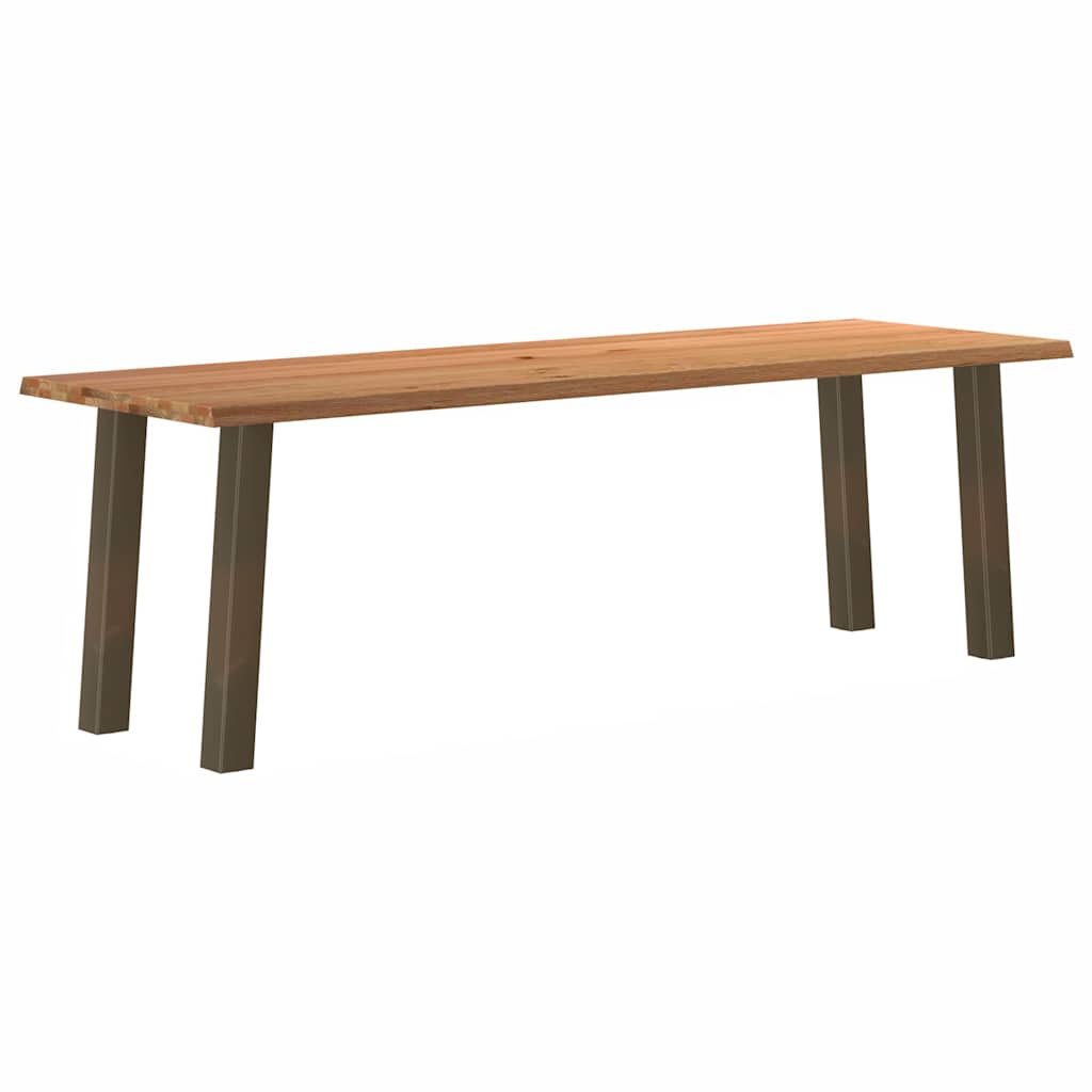 Eettafel met natuurlijke rand 240x80x74 cm massief eikenhout