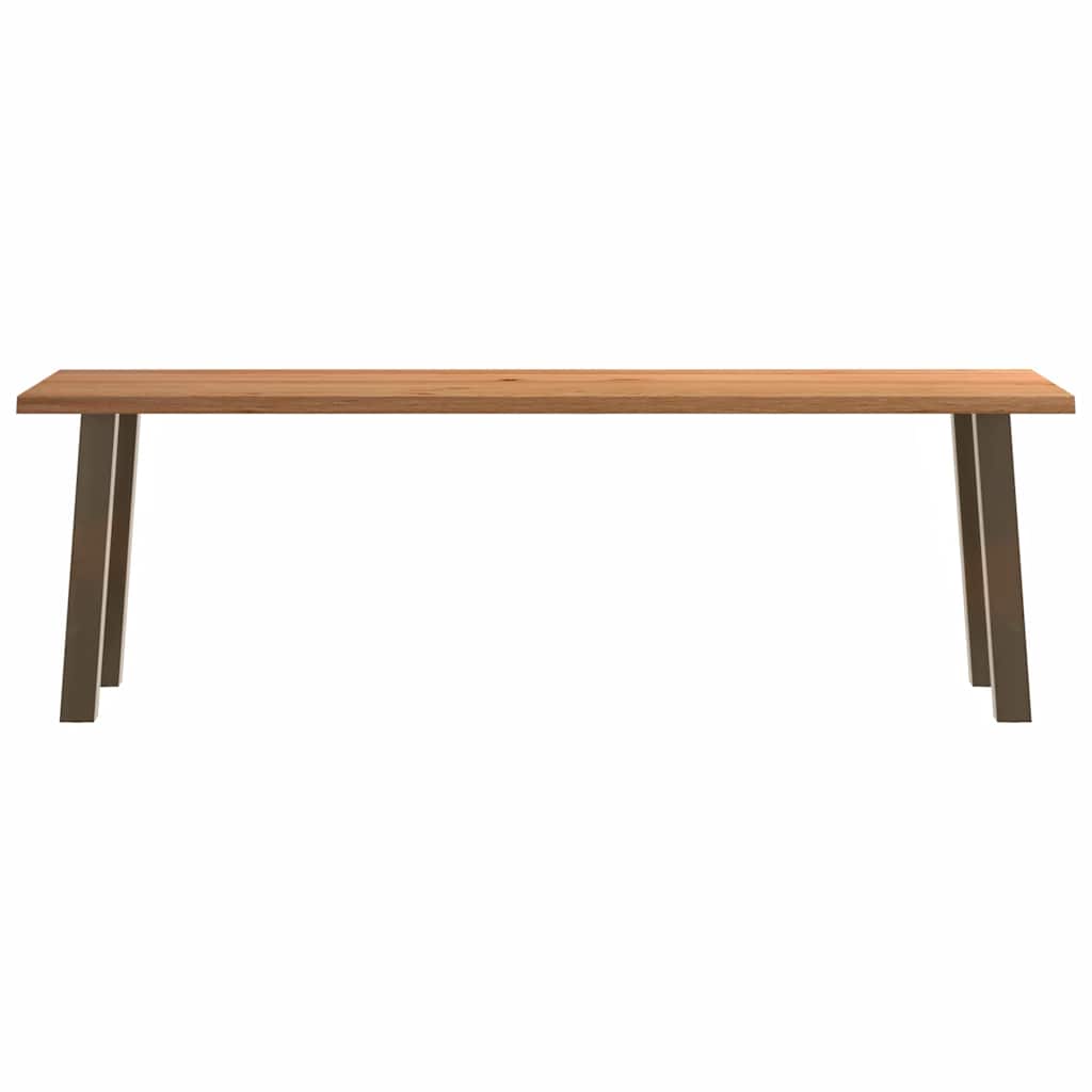 Eettafel met natuurlijke rand 240x80x74 cm massief eikenhout