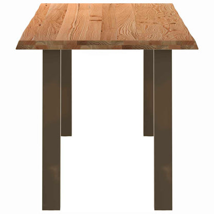 Eettafel met natuurlijke rand 240x80x74 cm massief eikenhout