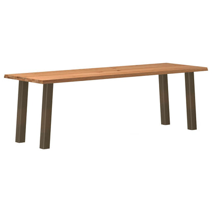 Eettafel met natuurlijke rand 240x80x74 cm massief eikenhout