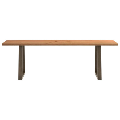 Eettafel met natuurlijke rand 240x80x74 cm massief eikenhout