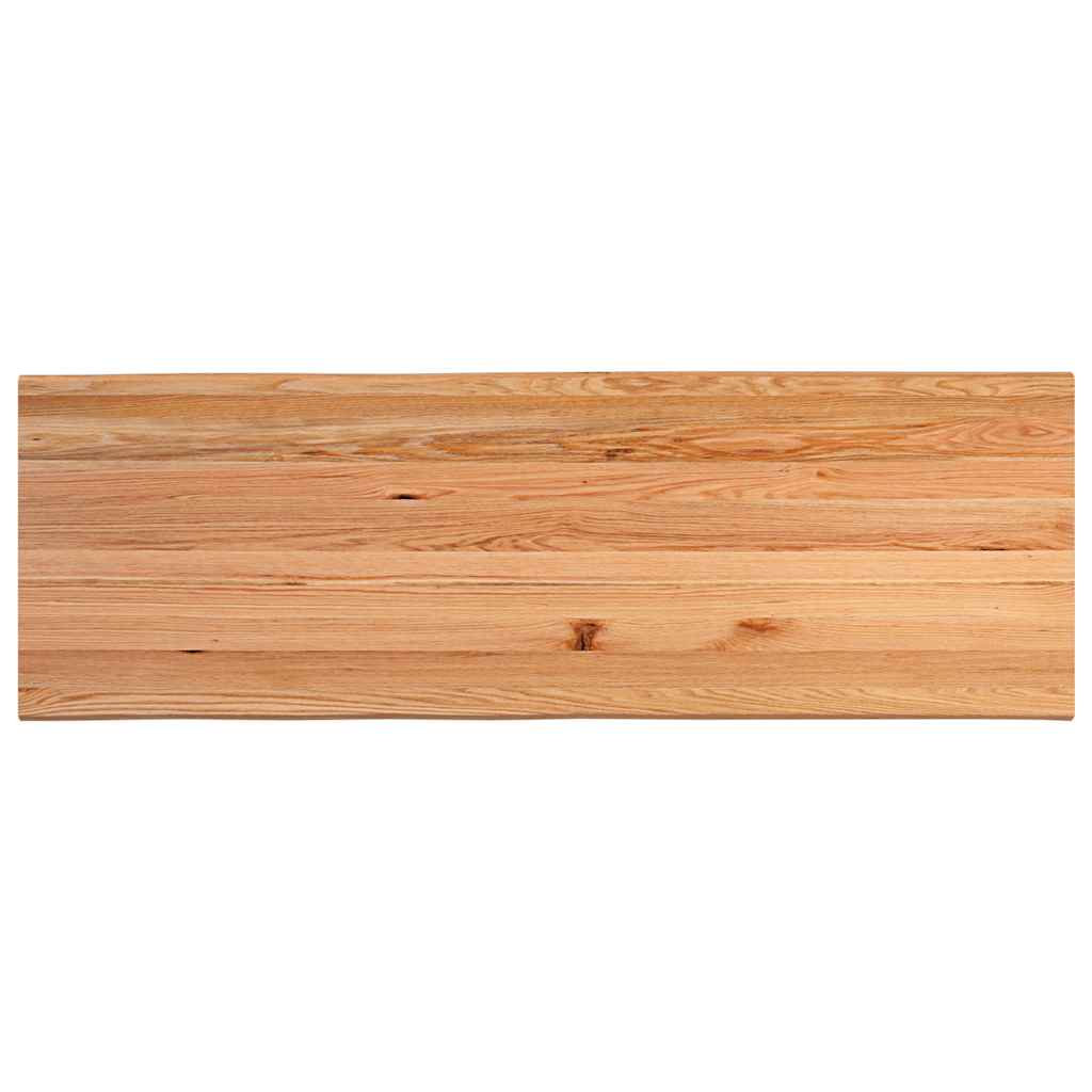 Eettafel met natuurlijke rand 240x80x74 cm massief eikenhout