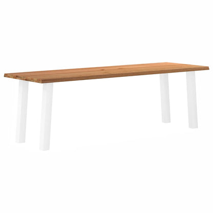 Eettafel met natuurlijke rand 240x80x74 cm massief eikenhout
