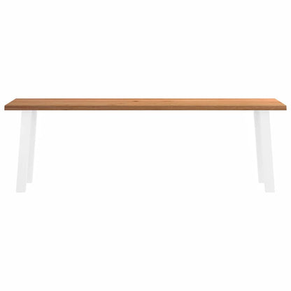 Eettafel met natuurlijke rand 240x80x74 cm massief eikenhout