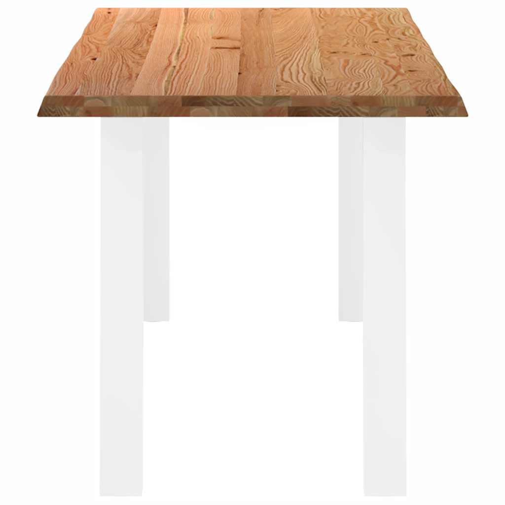 Eettafel met natuurlijke rand 240x80x74 cm massief eikenhout