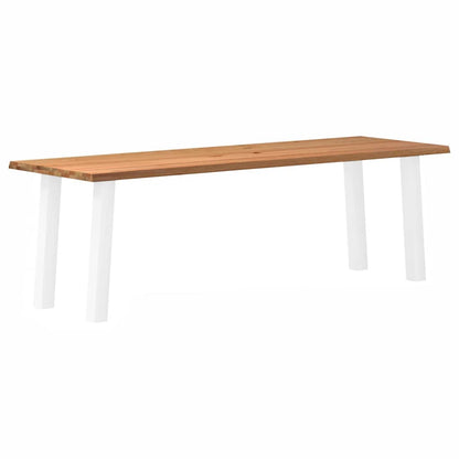 Eettafel met natuurlijke rand 240x80x74 cm massief eikenhout