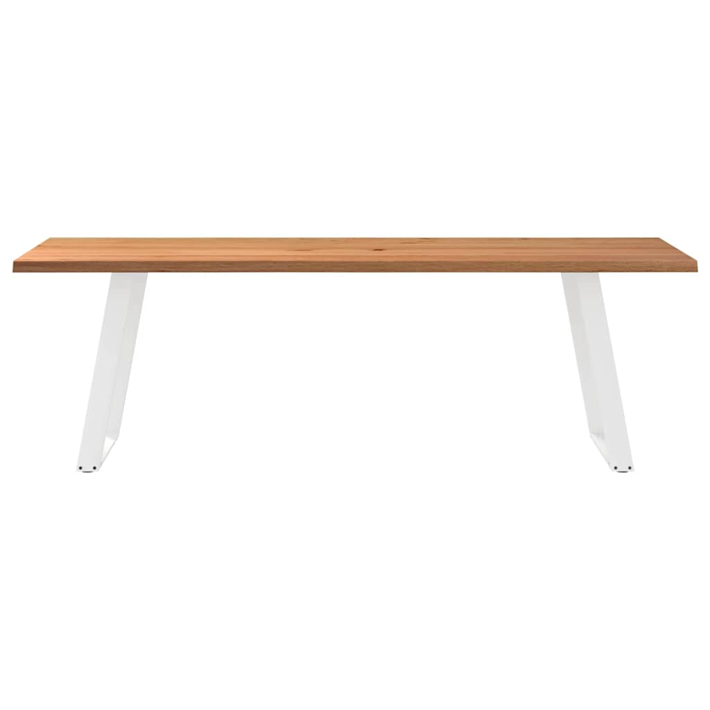 Eettafel met natuurlijke rand 240x80x74 cm massief eikenhout