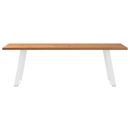 Eettafel met natuurlijke rand 240x80x74 cm massief eikenhout