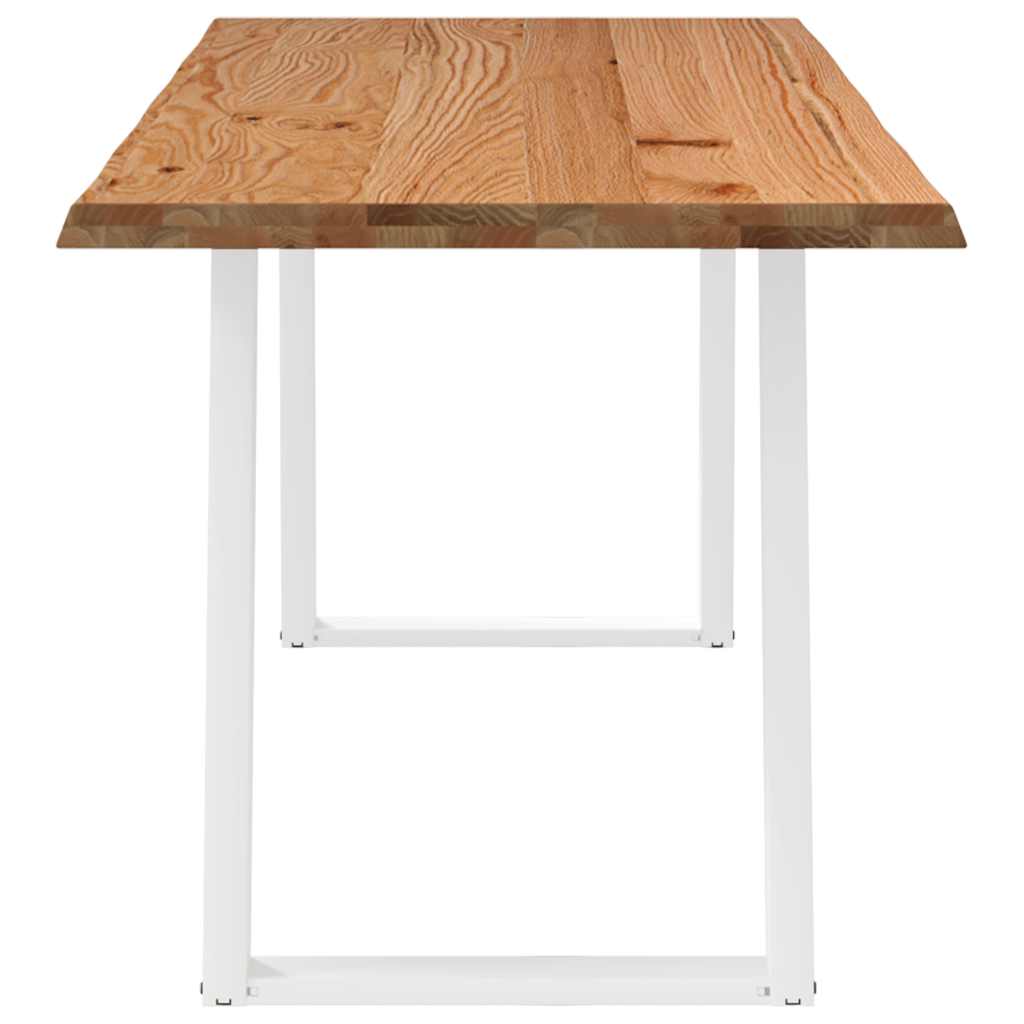 Eettafel met natuurlijke rand 240x80x74 cm massief eikenhout