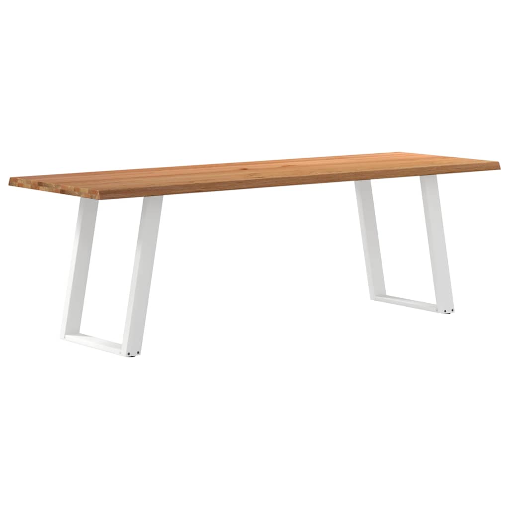 Eettafel met natuurlijke rand 240x80x74 cm massief eikenhout