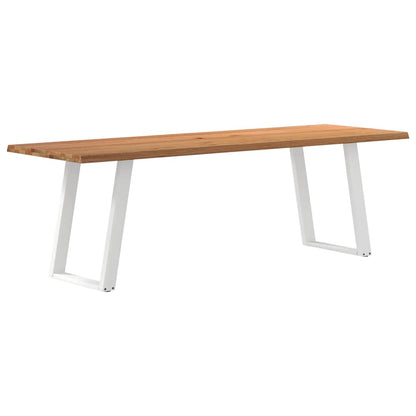 Eettafel met natuurlijke rand 240x80x74 cm massief eikenhout