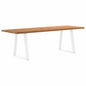 Eettafel met natuurlijke rand 240x80x74 cm massief eikenhout