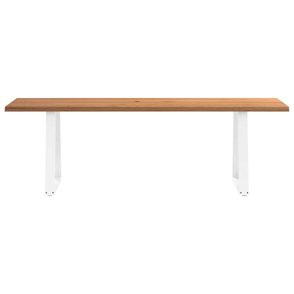 Eettafel met natuurlijke rand 240x80x74 cm massief eikenhout