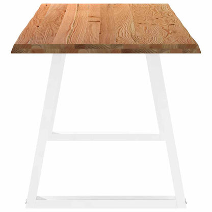 Eettafel met natuurlijke rand 240x80x74 cm massief eikenhout