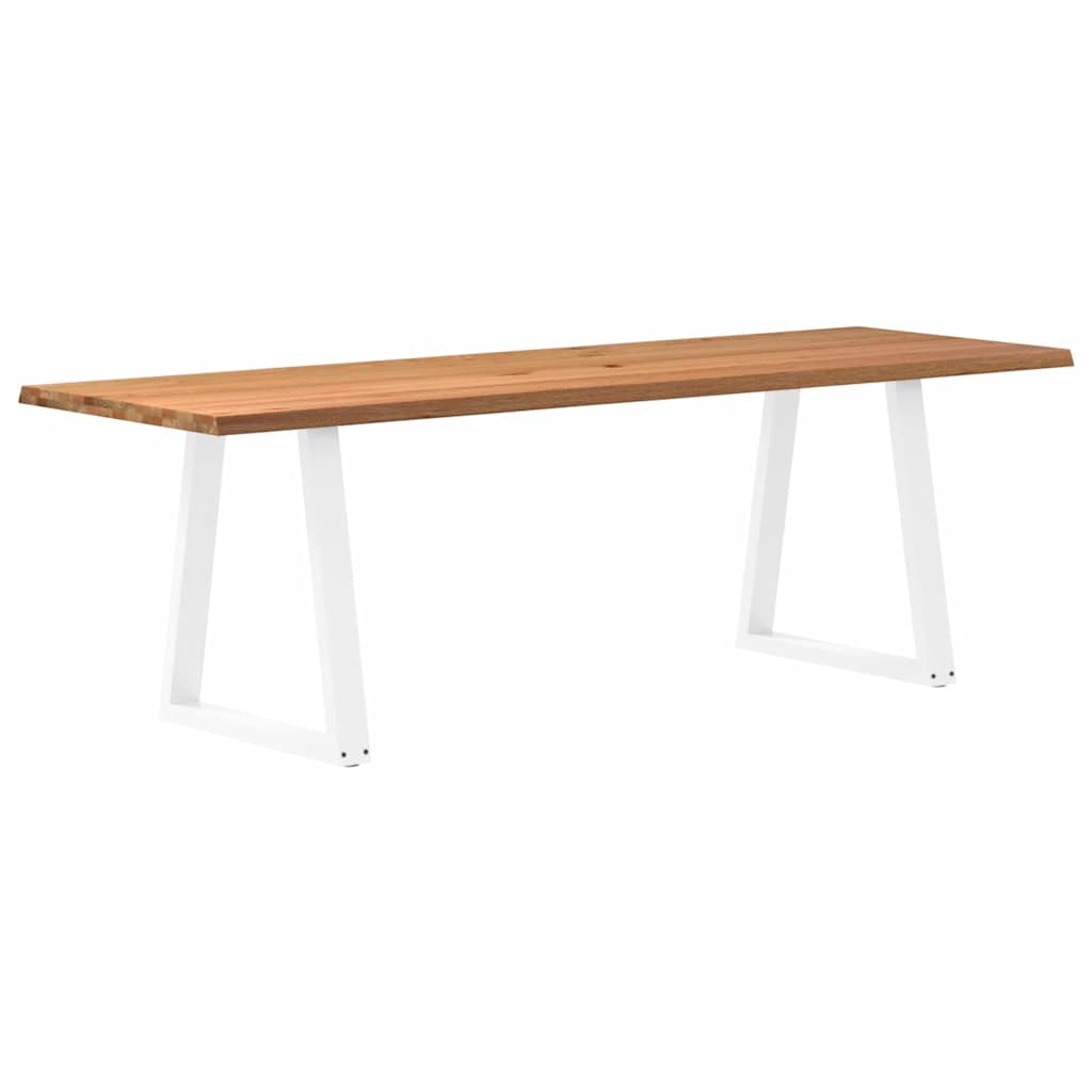 Eettafel met natuurlijke rand 240x80x74 cm massief eikenhout
