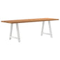 Eettafel met natuurlijke rand 240x80x74 cm massief eikenhout