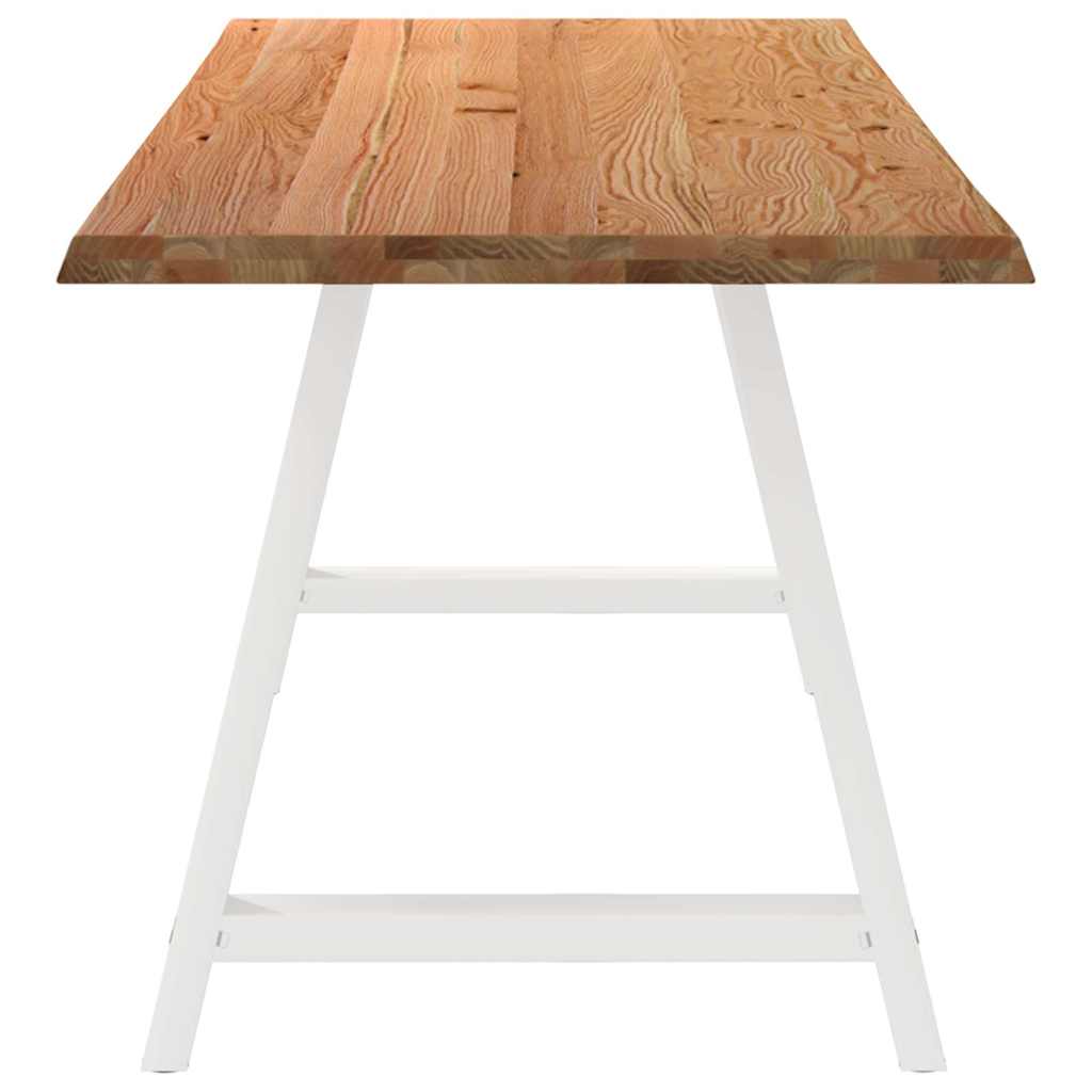 Eettafel met natuurlijke rand 240x80x74 cm massief eikenhout
