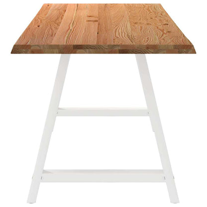 Eettafel met natuurlijke rand 240x80x74 cm massief eikenhout