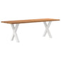 Eettafel met natuurlijke rand 240x80x74 cm massief eikenhout