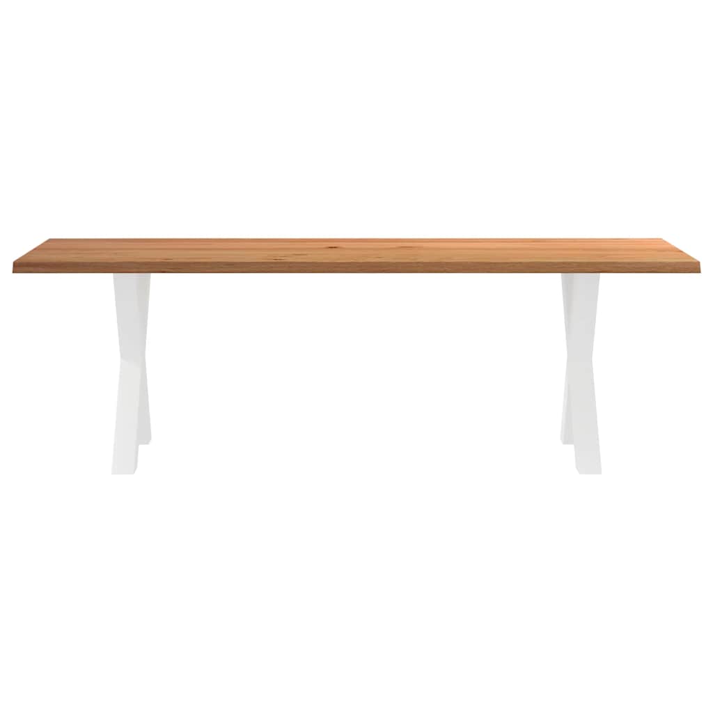 Eettafel met natuurlijke rand 240x80x74 cm massief eikenhout
