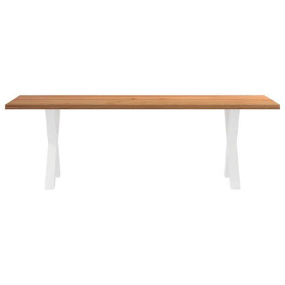 Eettafel met natuurlijke rand 240x80x74 cm massief eikenhout