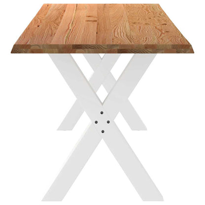Eettafel met natuurlijke rand 240x80x74 cm massief eikenhout