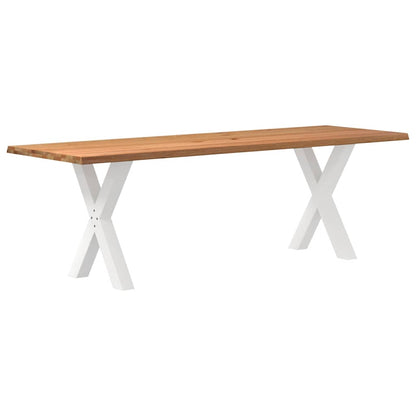 Eettafel met natuurlijke rand 240x80x74 cm massief eikenhout