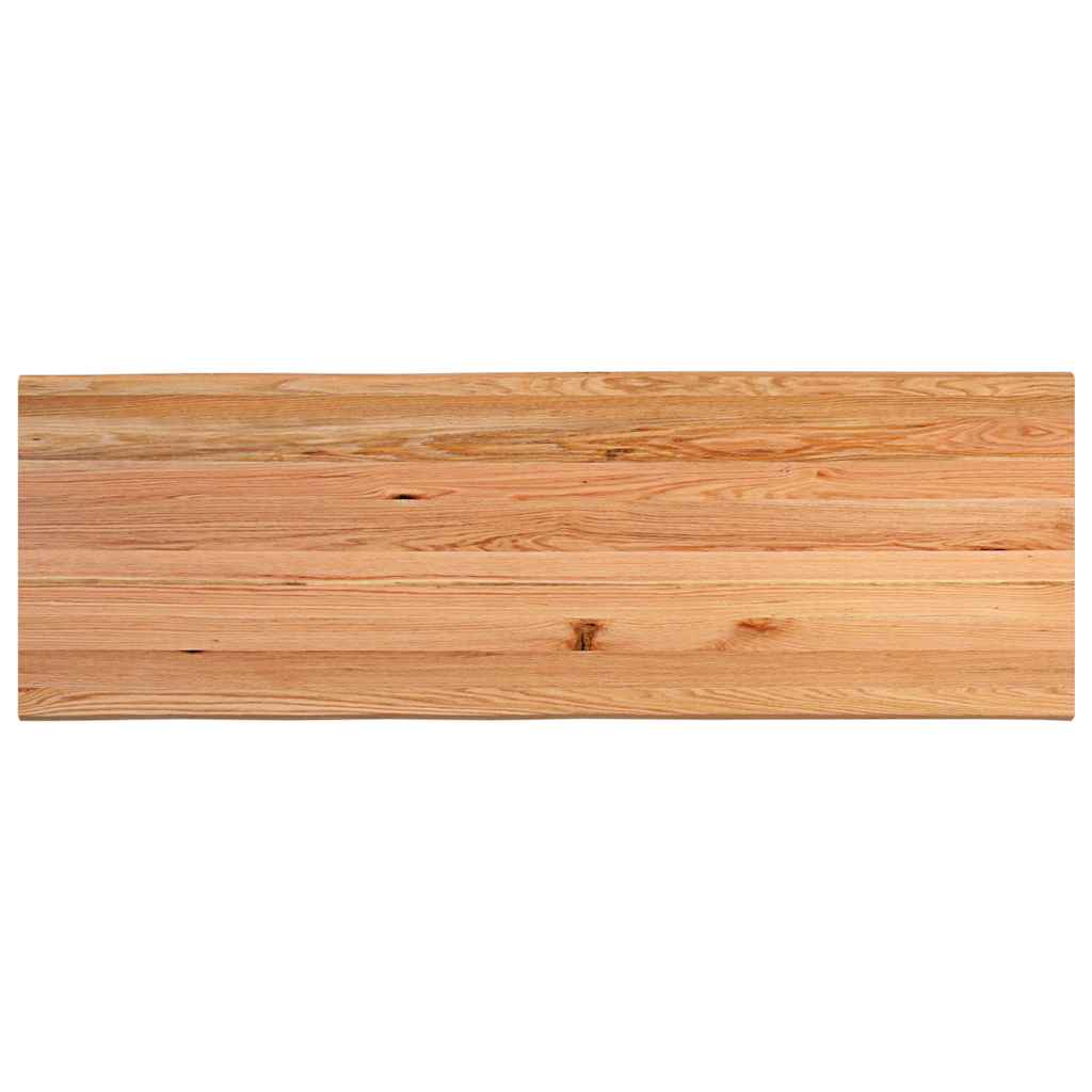 Eettafel met natuurlijke rand 240x80x74 cm massief eikenhout