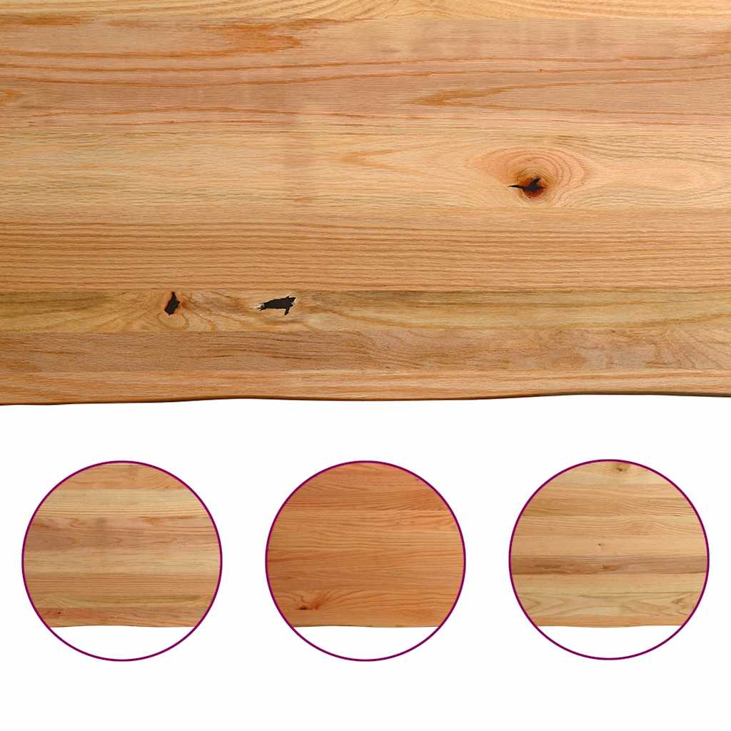 Eettafel met natuurlijke rand 240x80x74 cm massief eikenhout