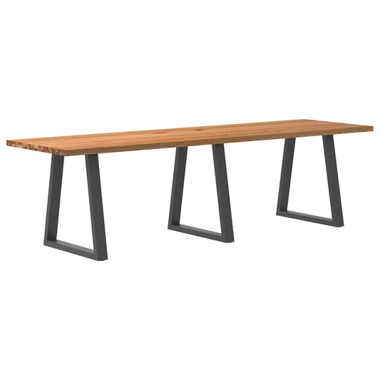 Eettafel rechthoekig 280x80x74 cm massief eikenhout lichtbruin