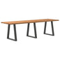 Eettafel rechthoekig 280x80x74 cm massief eikenhout lichtbruin