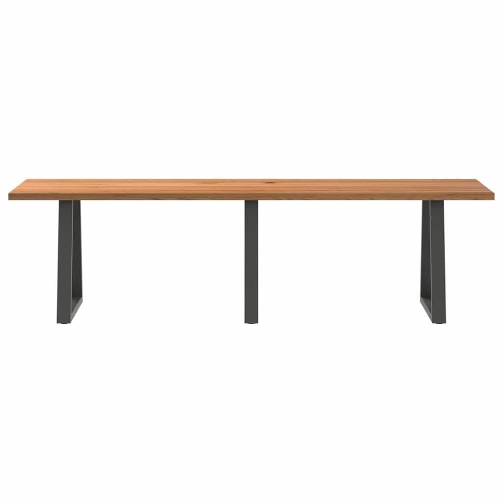 Eettafel rechthoekig 280x80x74 cm massief eikenhout lichtbruin