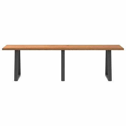 Eettafel rechthoekig 280x80x74 cm massief eikenhout lichtbruin