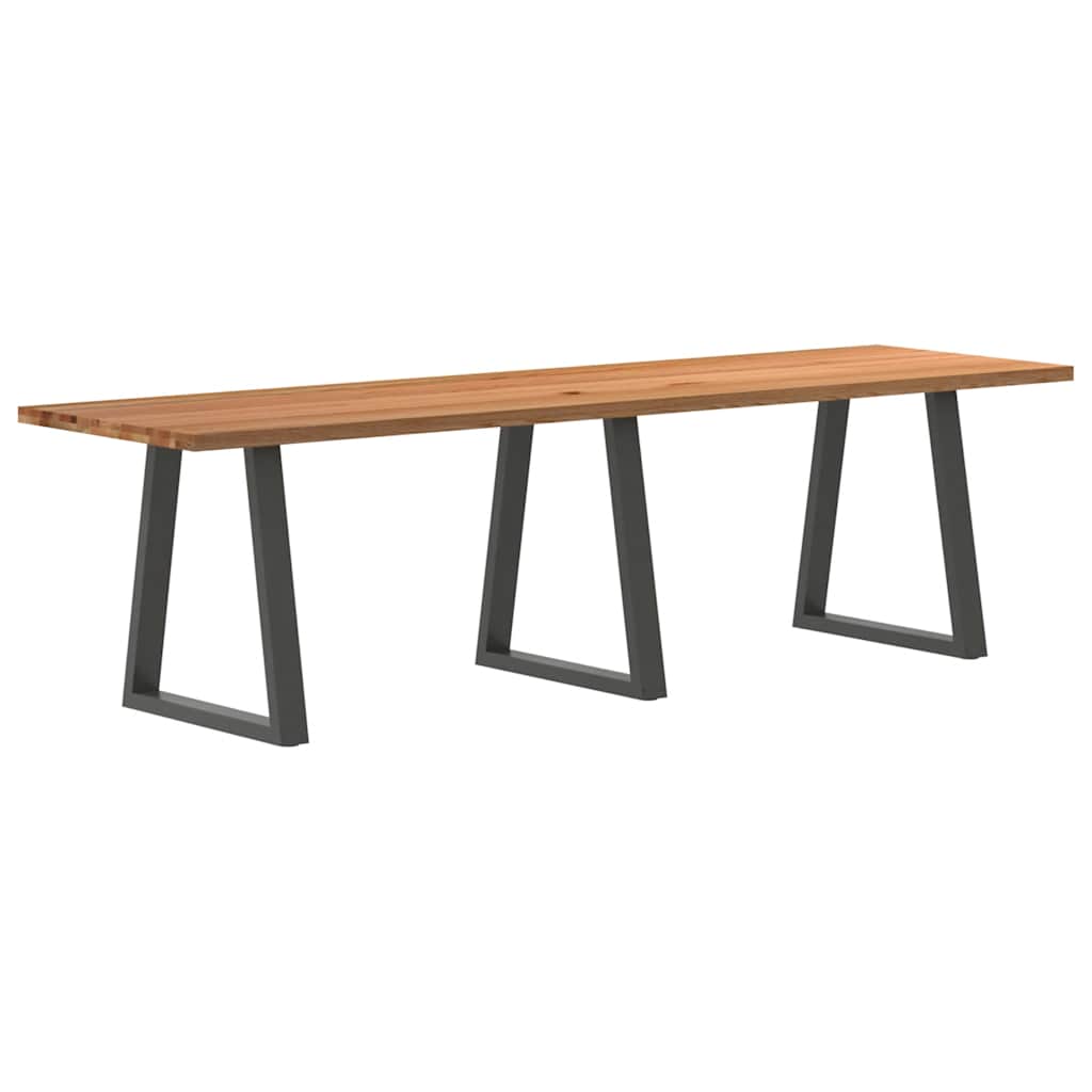 Eettafel rechthoekig 280x80x74 cm massief eikenhout lichtbruin