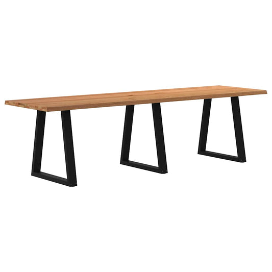 Eettafel met natuurlijke rand 280x80x74 cm massief eikenhout