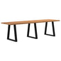 Eettafel met natuurlijke rand 280x80x74 cm massief eikenhout