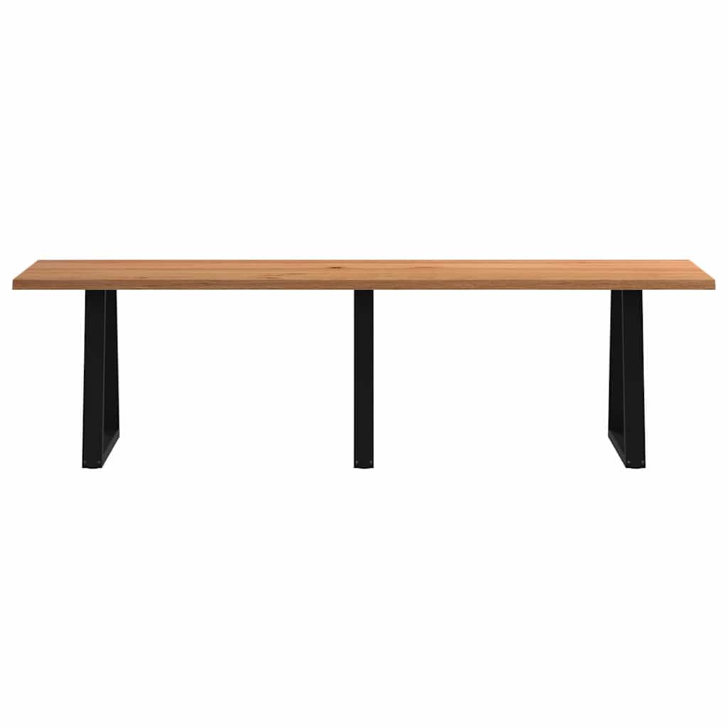 Eettafel met natuurlijke rand 280x80x74 cm massief eikenhout