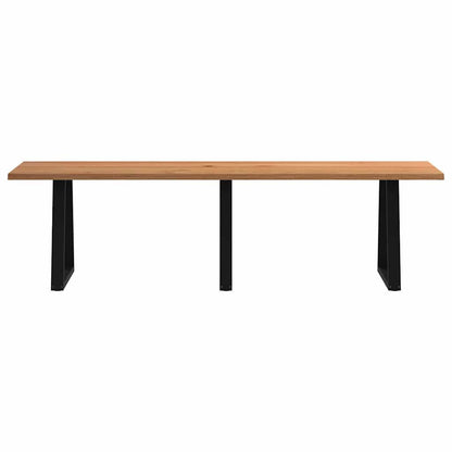 Eettafel met natuurlijke rand 280x80x74 cm massief eikenhout
