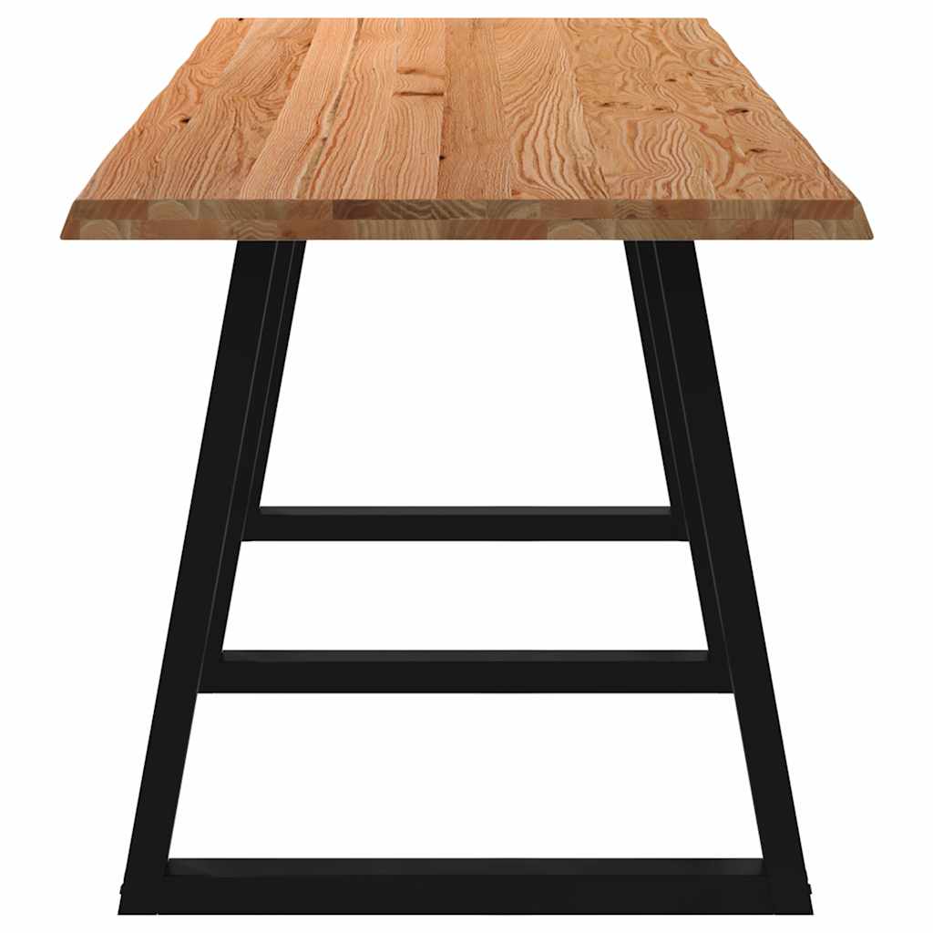 Eettafel met natuurlijke rand 280x80x74 cm massief eikenhout