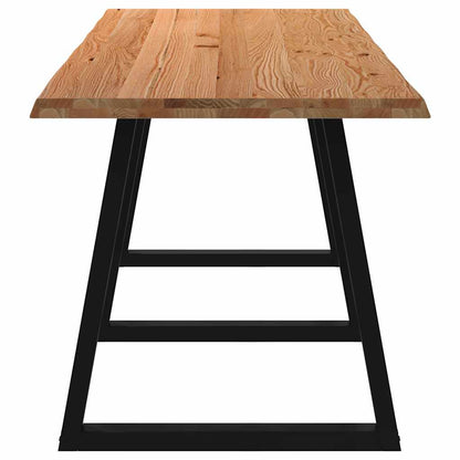 Eettafel met natuurlijke rand 280x80x74 cm massief eikenhout