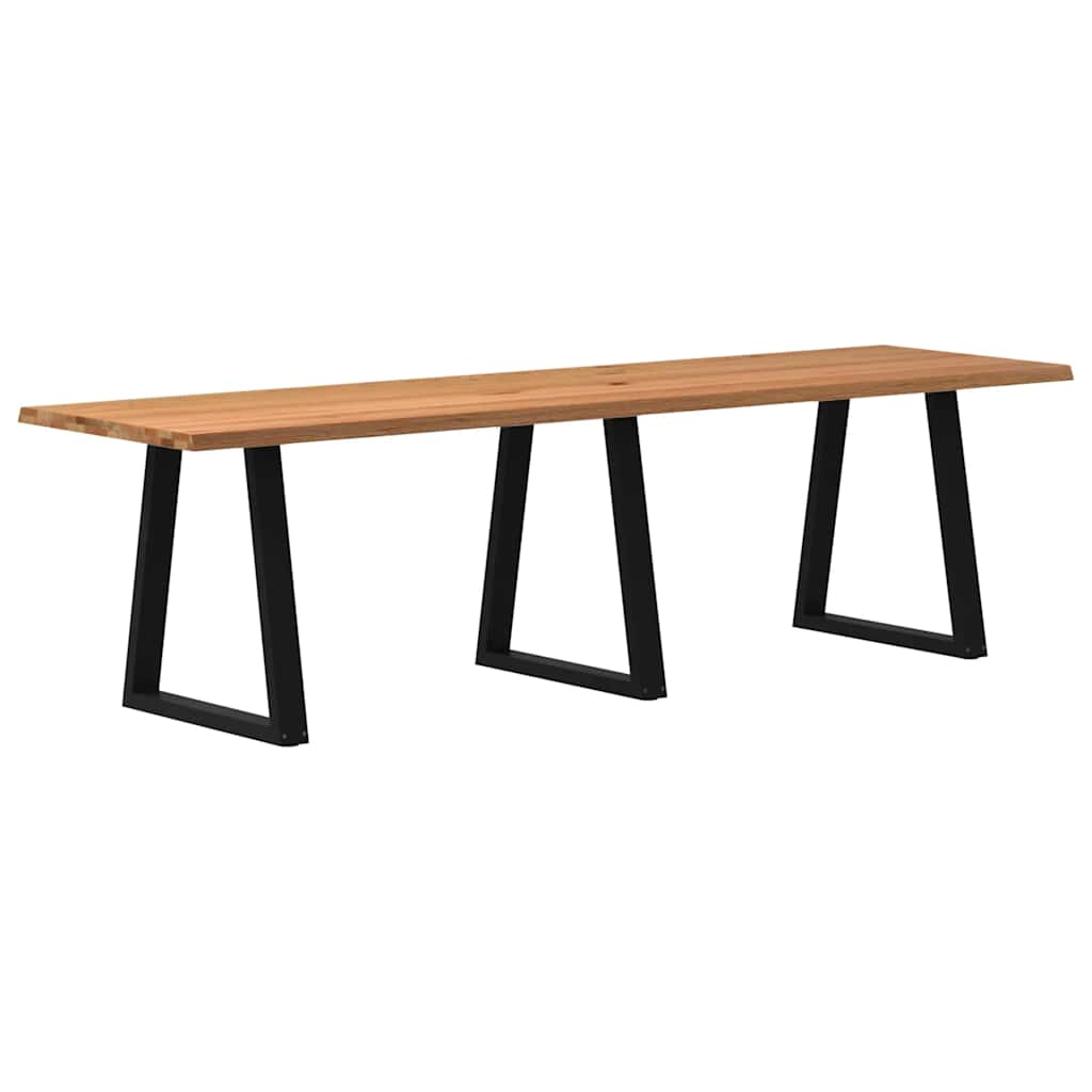 Eettafel met natuurlijke rand 280x80x74 cm massief eikenhout