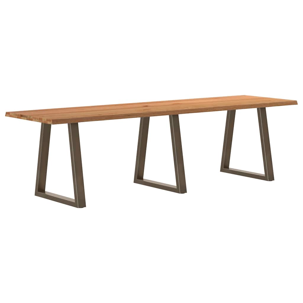Eettafel met natuurlijke rand 280x80x74 cm massief eikenhout