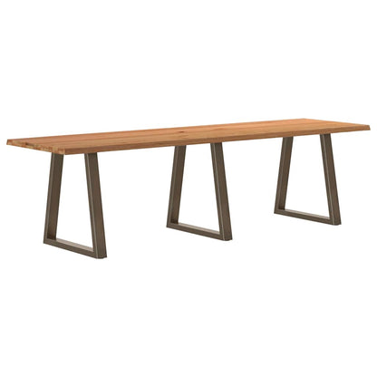 Eettafel met natuurlijke rand 280x80x74 cm massief eikenhout