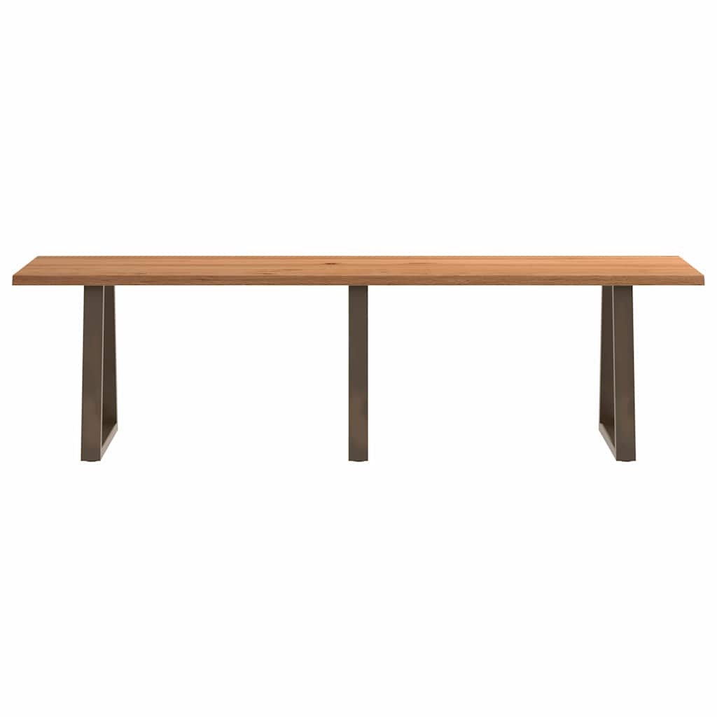 Eettafel met natuurlijke rand 280x80x74 cm massief eikenhout