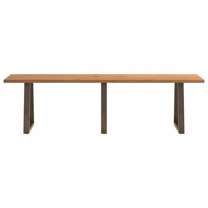 Eettafel met natuurlijke rand 280x80x74 cm massief eikenhout