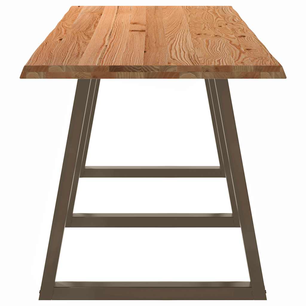 Eettafel met natuurlijke rand 280x80x74 cm massief eikenhout